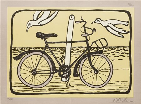 Giuseppe Viviani (Agnano (Pi), 1898 - Pisa, 1965) La bicicletta, 1961...