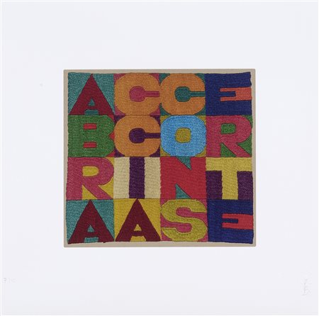 Alighiero Boetti (d'après) (Torino, 1940 - Roma, 1994) A braccia conserte,...