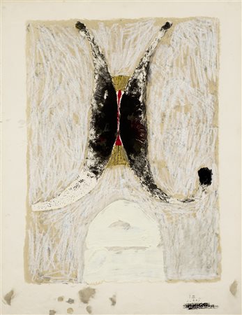 Kumi Sugai (Kobé, 1919 - 1996) Étude pour la Femme, 1957 Litografia ritoccata...