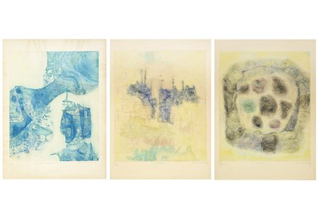 Soichi Hasegawa (Yaizu, 1929 - 2023) Tre grafiche A) Temps qui passe,...