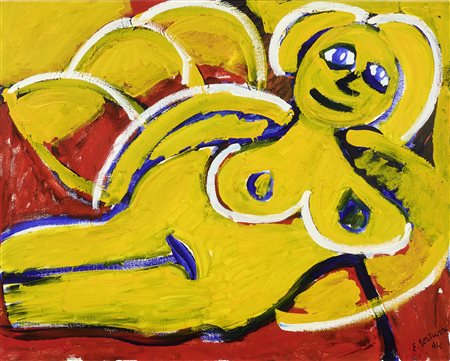 Ernesto Fortuzzi (Bologna, 1949) Nudo, 1994 Olio su tela cm. 80x100 Firma e...