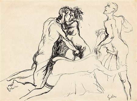 Renato Guttuso (Bagheria (Pa), 1912 - Roma, 1987) Senza titolo, anni Quaranta...