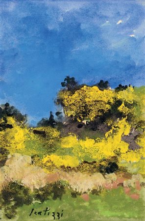 Sergio Scatizzi (Lucca, 1918 - Firenze, 2009) Paesaggio Olio su tela...