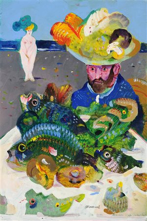 Antonio Possenti (Lucca, 1933 - 2016) Senza titolo, 1993 Olio su cartone...