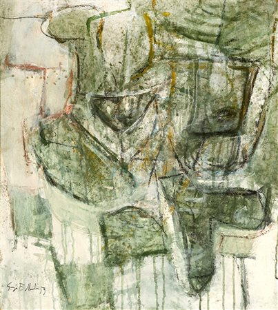 Giorgio Bellandi (Milano, 1931 - Como, 1976) Senza titolo, 1959 Olio e...