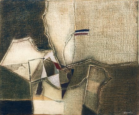 Felice Canonico (Messina, 1922 - Milano, 1997) Vascello, 1971 Olio e tecnica...