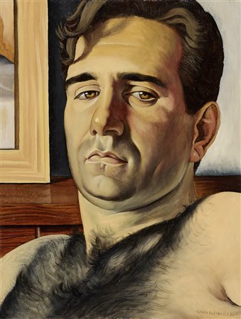 Livio Scarpella (Ghedi (Bs), 1969) Ritratto (Volto Virile), 1999 Olio su...