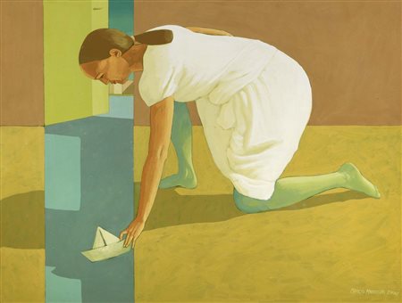 Marco Manzella (Livorno, 1962) L'inizio delle cose, 2000 Olio su tavola cm....