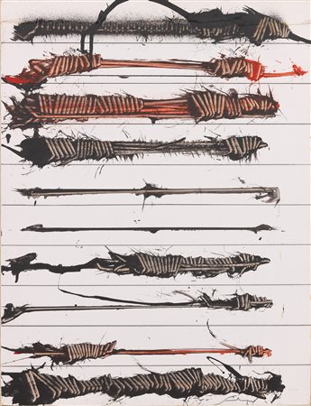 Emilio Scanavino (Genova, 1922 - Milano, 1986) Senza titolo Acrilico e matita...