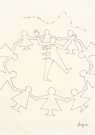 Luigi Mainolfi (Rotondi (Av), 1948) Girotondo, 1969 Inchiostro su cartoncino...