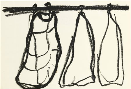 Jannis Kounellis (Atene, 1936 - Roma, 2017) Senza titolo, 2000 Carboncino su...