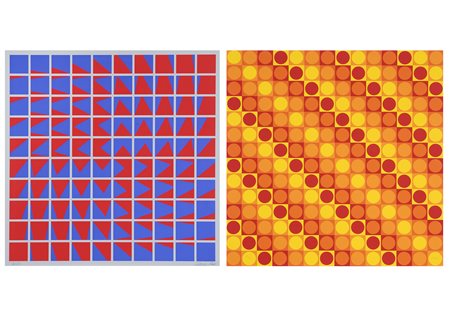 Due grafiche, 1975 A) Horacio Garcia Rossi, Senza titolo, serigrafia a...