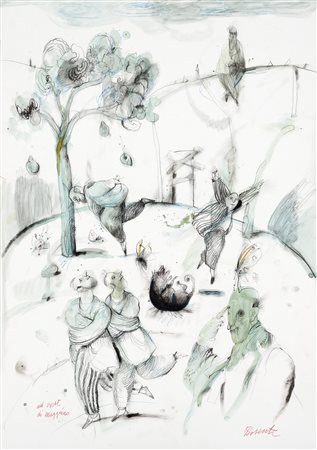 Antonio Possenti (Lucca, 1933 - 2016) Ad Ovest di Maggiano Tecnica mista su...