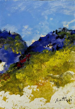 Sergio Scatizzi (Lucca, 1918 - Firenze, 2009) Paesaggio Tecnica mista su...