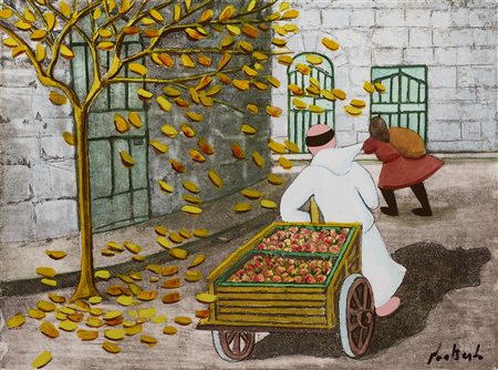 Norberto (Spello (Pg), 1927 - 2009) Vento e foglie Tecnica mista su tela cm....