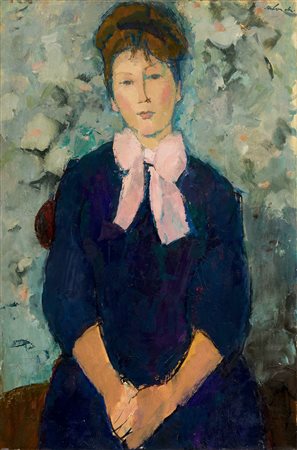 Aldo Salvadori (Milano, 1905 - Bergamo, 2002) Figura femminile Olio su tela...