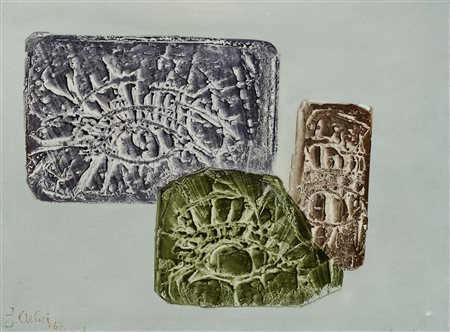 Fabrizio Clerici (Milano, 1913 - Roma, 1993) L'occhio di pietra, 1967 Olio su...