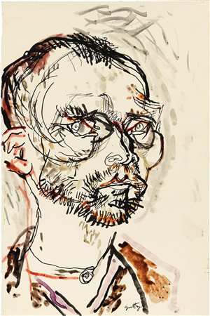 Renato Guttuso (Bagheria (Pa), 1912 - Roma, 1987) Ritratto di Van Gogh China...