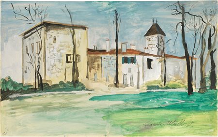 Maurice Utrillo (Parigi, 1883 - Dax, 1955) Maison à la campagne (Château de...