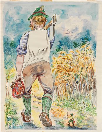 George Grosz (Berlino, 1893 - 1959) Däumling, 1935-36 Acquerello e inchiostro...