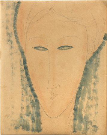 Amedeo Modigliani (Livorno, 1884 - Parigi, 1920) Testa di donna, 1915-16...