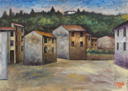 Ottone Rosai (Firenze, 1895 - Ivrea (To), 1957) Paesaggio, 1933 Olio su...
