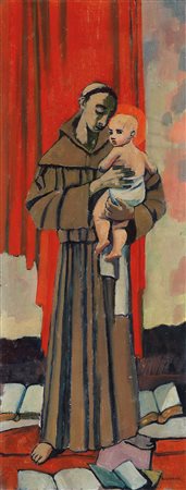 Felice Casorati (Novara, 1883 - Torino, 1963) Studio per «Sant'Antonio da...