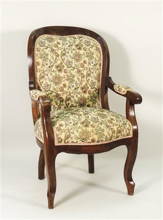 POLTRONA IN NOCE - WALNUT ARMCHAIR fine del XIX secolo - late 19th Century...