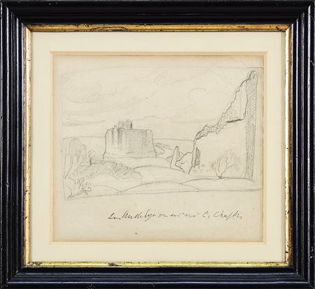 ELISABETH CHAPLIN (1890-1982) Paesaggio - Landscape disegno recto verso a...