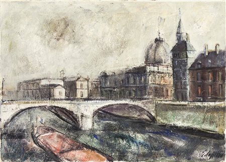 Emanuele Cappello Scorcio parigino - Paris View olio su tela - oil on canvas,...