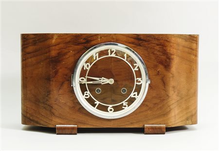 OROLOGIO DA MENSOLA IN RADICA DI NOCE - BURR WALNUT MANTEL CLOCK Art Déco...