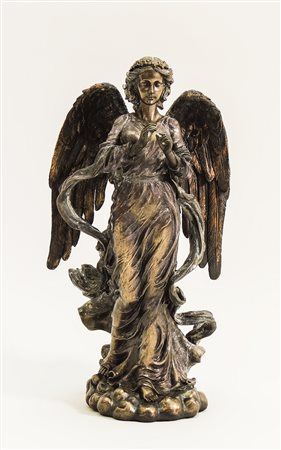 ANGELO - ANGEL gruppo rivestito in metallo - Metal-coated Figural Group h cm 28