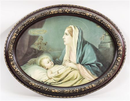 CORNICE OVALE IN LEGNO E PASTIGLIA - WOODEN AND PASTIGLIA OVAL FRAME decorata...