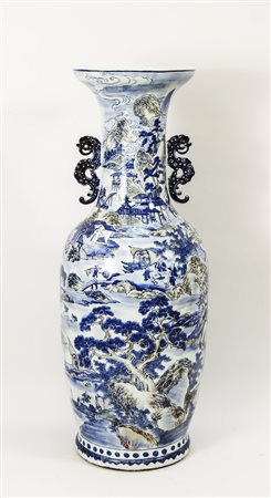 GRANDE VASO DA TERRA IN PORCELLANA - PORCELAIN FLOOR VASE Cina - China alto...