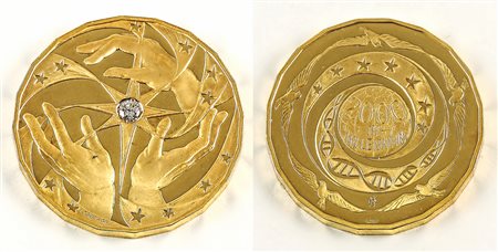 MEDAGLIA STELLA DEL 2000 IN ORO 22 KT - 22 KT GOLD MEDAL STAR 2000 Istituto...