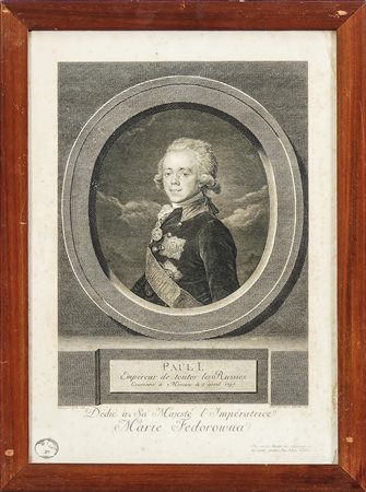 RITRATTO DI PAUL I - PORTRAIT OF PAUL I 1797 incisione - engraving, in...