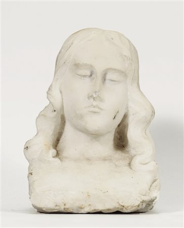 BUSTO DI BAMBINA IN ALABASTRO - ALABASTER BUST OF A YOUNG GIRL inizio del XX...