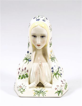 PAOLA BOLOGNA (1898-?) Madonna Lenci, Torino, 1932 circa ceramica policroma h...