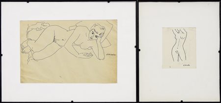 RUGGERO ALFREDO MICHAHELLES (1898-1976) Due studi di nudi - Two Study for...
