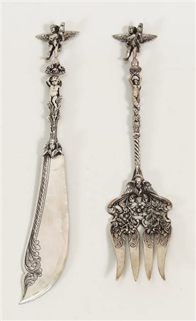 DUE POSATE DA PORTATA IN ARGENTO - TWO SILVER SERVING CUTLERY PIECES Peruzzi,...