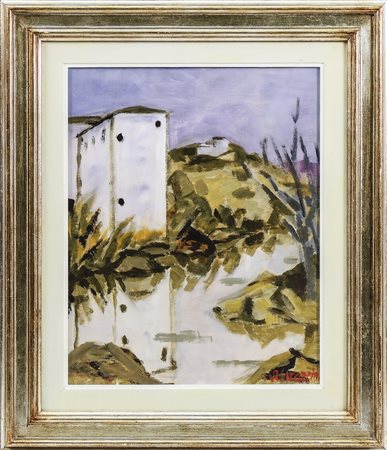 RENZO GRAZZINI (1912-1990) Paesaggio con scorcio di casa - Landscape with...