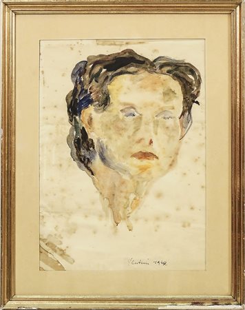 VENTURINO VENTURI (1918-2002) Ritratto maschile - Male Portrait acquerello su...