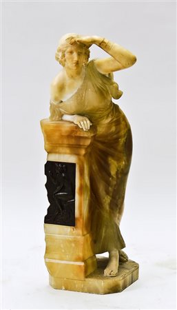 GRUPPO IN ALABASTRO - ALABASTER FIGURE fine del XIX/inizio del XX secolo -...