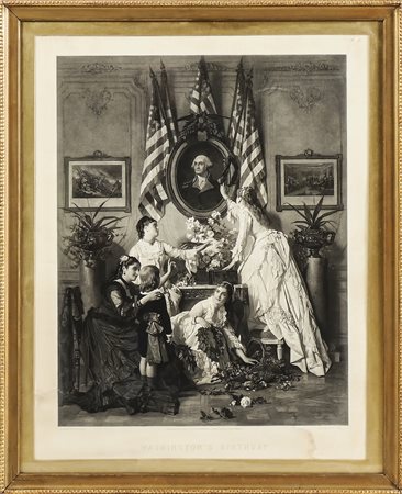 IL GIORNO DEI PRESIDENTI - WASHINGTON'S BIRTHDAY Goupil, 1879 litografia -...