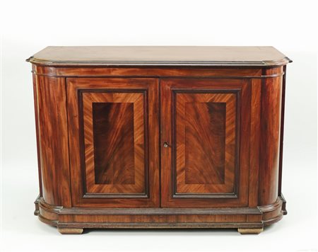 PICCOLA CREDENZA IMPIALLACCIATA IN PIUMA DI MOGANO - SMALL MAHOGANY VENEERED...