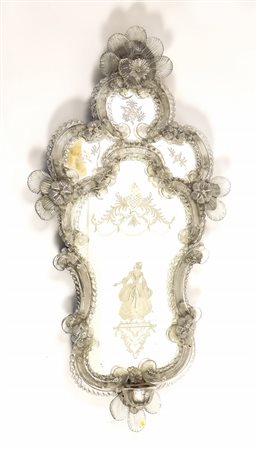 COPPIA DI VENTOLE IN VETRO SOFFIATO - PAIR OF VENETIAN GLASS MIRRORS Murano,...