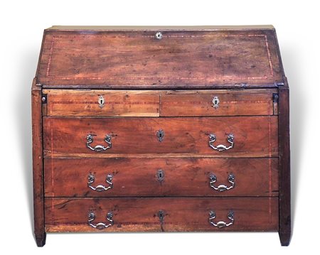 SCRIVANIA A RIBALTA IMPIALLACCIATA IN NOCE - WALNUT VENEERED FALL FRONT...