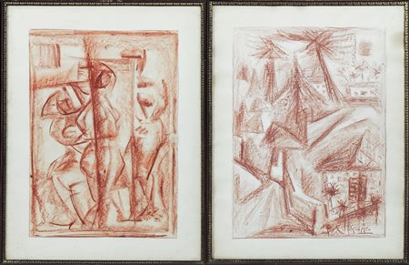 SPARTACO GREGGIO (1893-1979) Figure - Figures serie di quattro studi a...