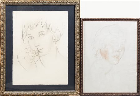 ELISABETH CHAPLIN (1890-1982) Ritratti - Portraits due disegni a tecnica...