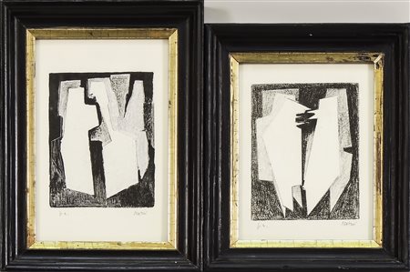 GUALTIERO NATIVI (1921-1999) Composizioni - Compositions coppia di litografie...